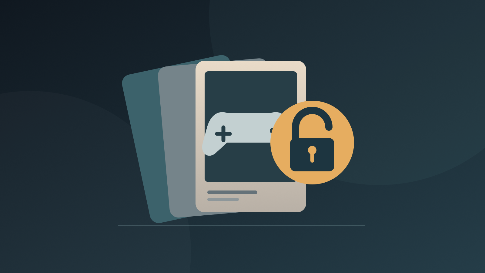Original editorial illustration of game cards and an open padlock, not a Dead by Daylight screenshot.